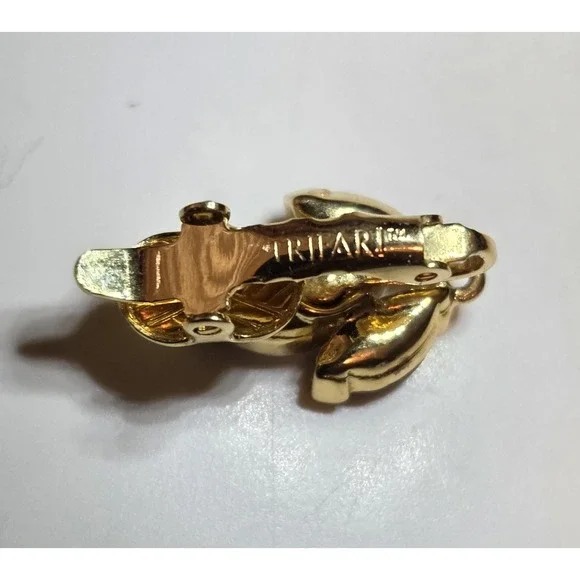 Vintage Trifari Rhinestone Jewelry Set, Choker, Earrings, Bracelet - Signed - Picture 10 of 11